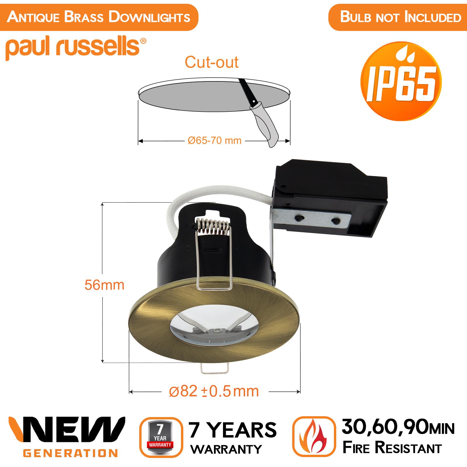 IP65 Fire Rated Downlights Bathroom Dimmable GU10 Spotlight LED Down Light - Picture 11 of 19