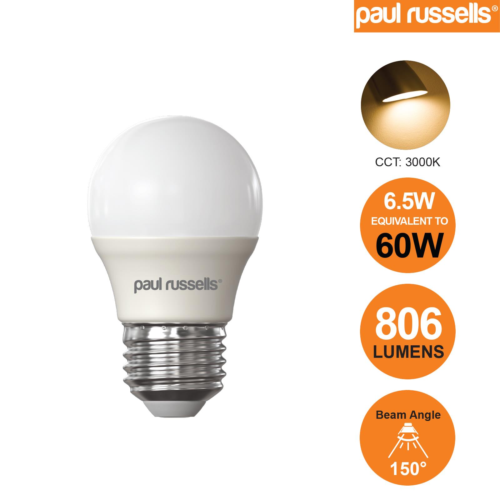 60W LED Round Golf Light G45 Bulbs Warm Daylight SES Small Screw E14 E27 B22 B15 - Picture 10 of 14