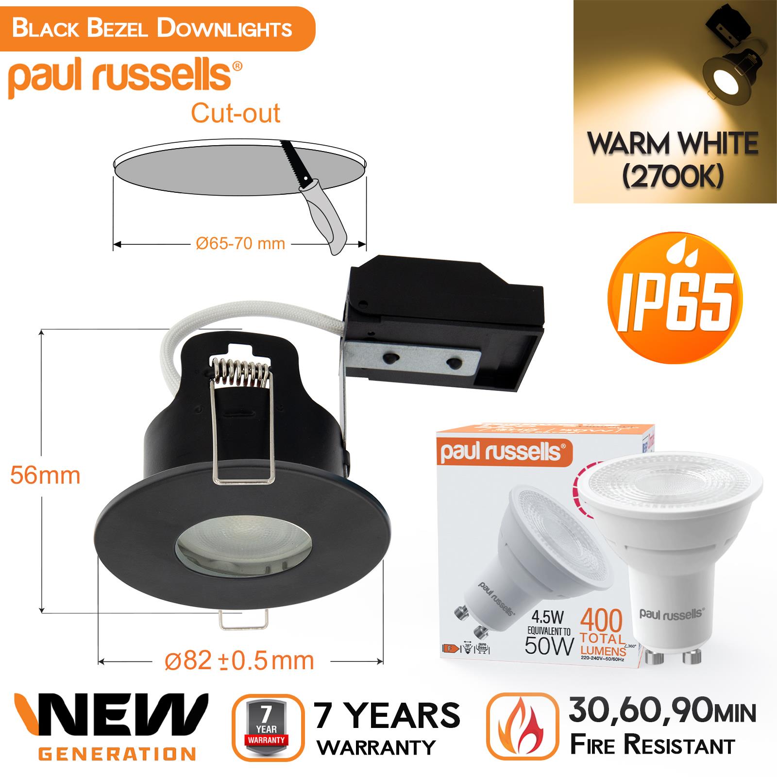 IP65 Fire Rated LED GU10 Dimmable Downlights Modern Bathroom Ceiling Spot Lights - Picture 14 of 23