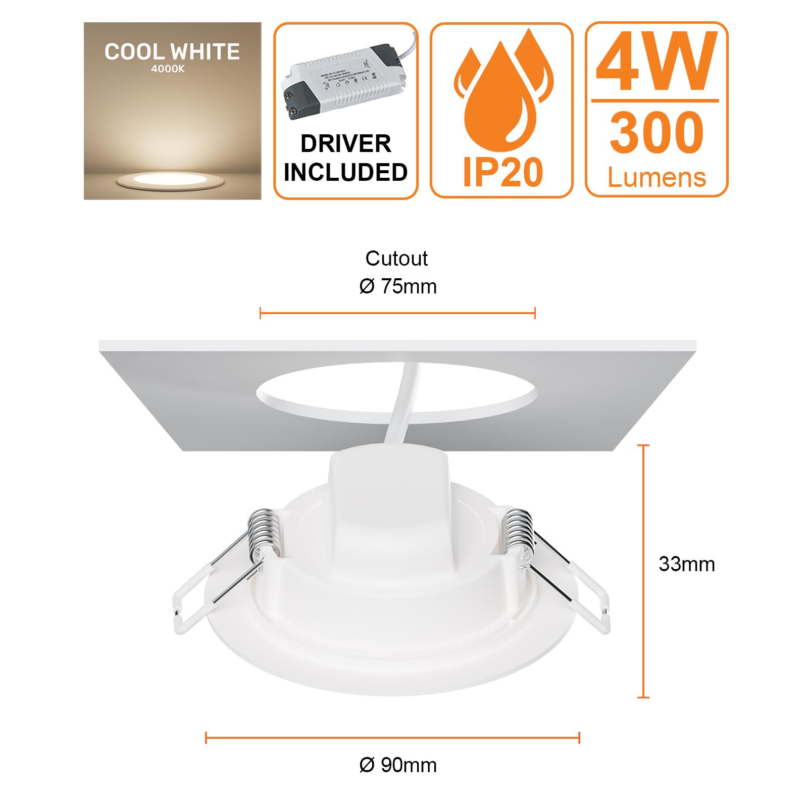 LED Round Panel Recessed Ceiling Lights Energy Saving Downlights Spot Light 240V - Picture 7 of 19