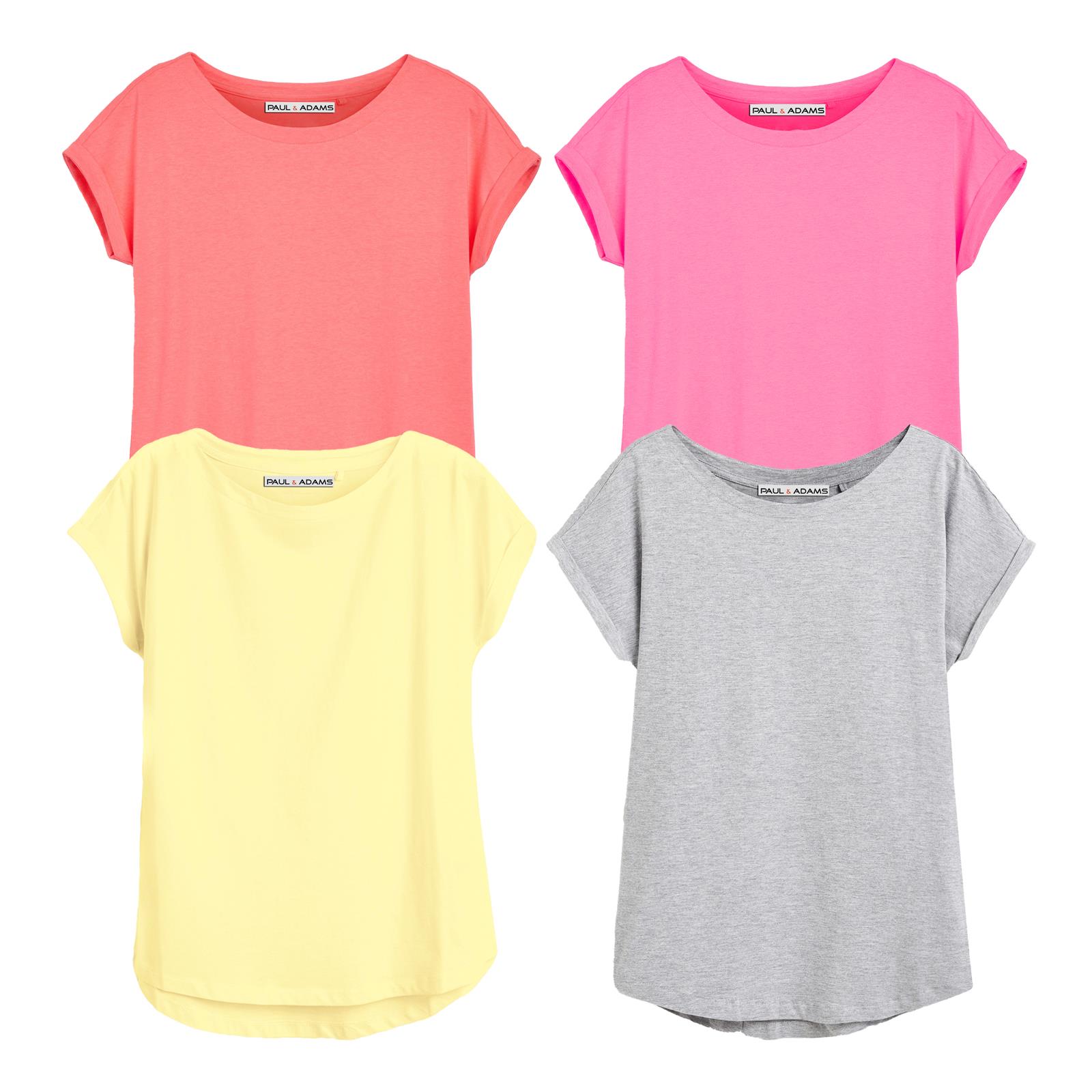 4 Pack Ladies T-Shirt Plain 100% Cotton Cap Sleeve Lot Crew Neck 08-18 T-Shirts - Picture 79 of 81