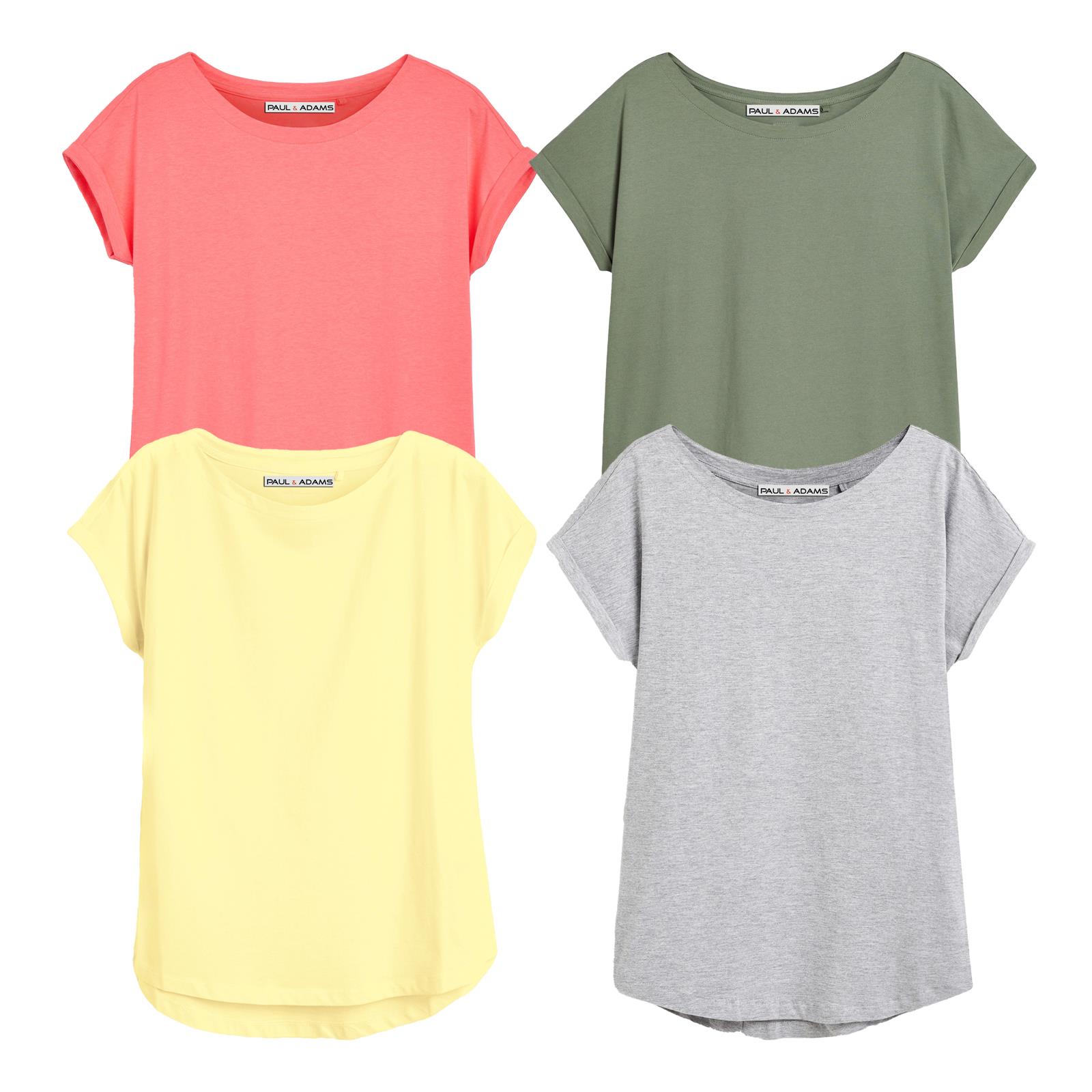 4 Pack Ladies T-Shirt Plain 100% Cotton Cap Sleeve Lot Crew Neck 08-18 T-Shirts - Picture 80 of 81