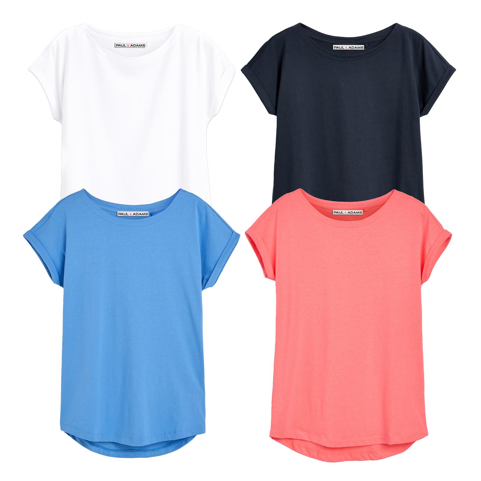 4 Pack Ladies T-Shirt Plain 100% Cotton Cap Sleeve Lot Crew Neck 08-18 T-Shirts - Picture 42 of 81