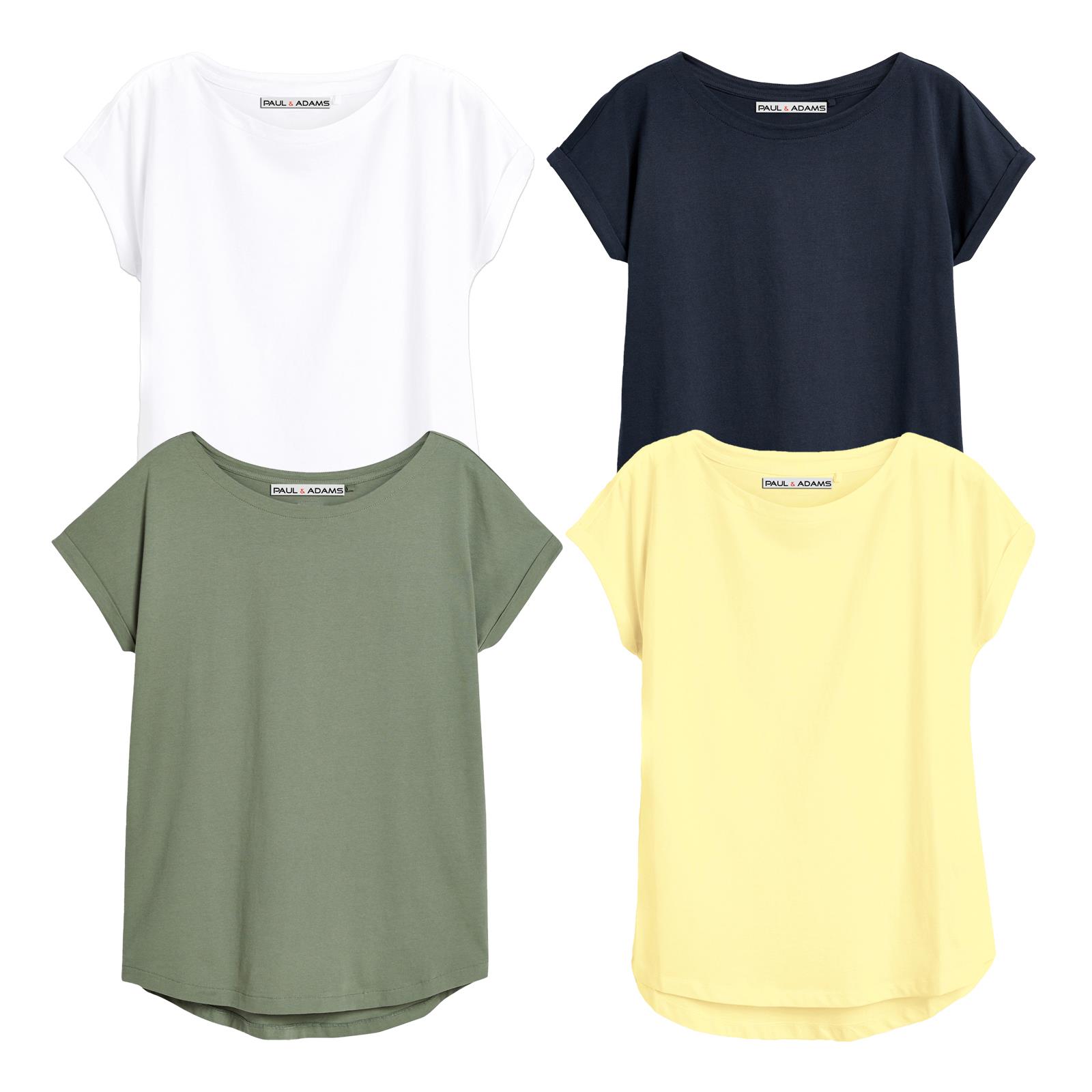 4 Pack Ladies T-Shirt Plain 100% Cotton Cap Sleeve Lot Crew Neck 08-18 T-Shirts - Picture 45 of 81