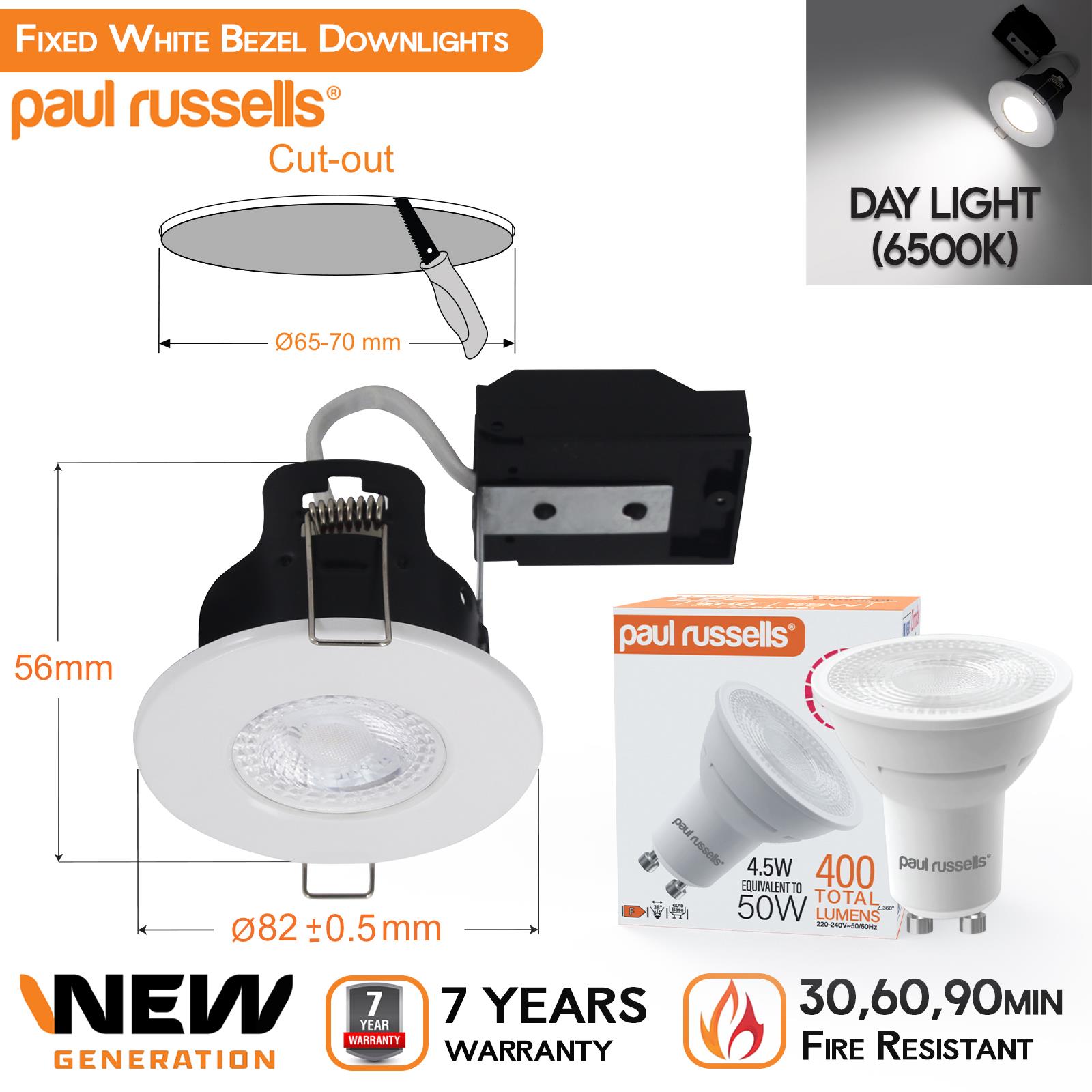 Downlight Feuer bewertet Einbau Fest Küche Spot IP20 GU10 LED Deckenleuchten - Bild 13 von 23