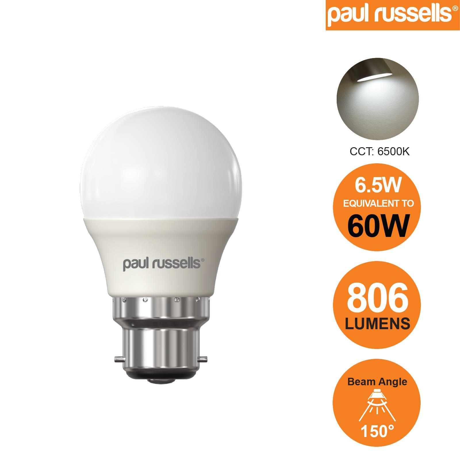 60W LED Round Golf Light G45 Bulbs Warm Daylight SES Small Screw E14 E27 B22 B15 - Picture 7 of 14