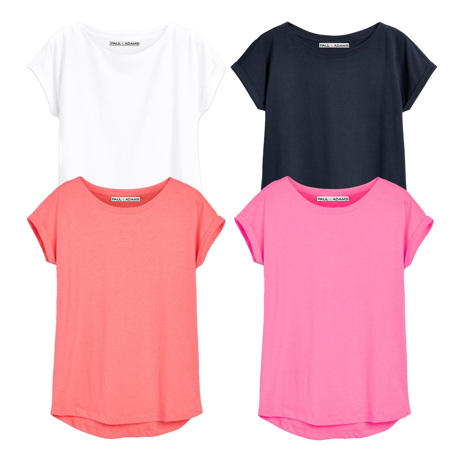 4 Pack Ladies T-Shirt Plain 100% Cotton Cap Sleeve Lot Crew Neck 08-18 T-Shirts - Picture 43 of 81