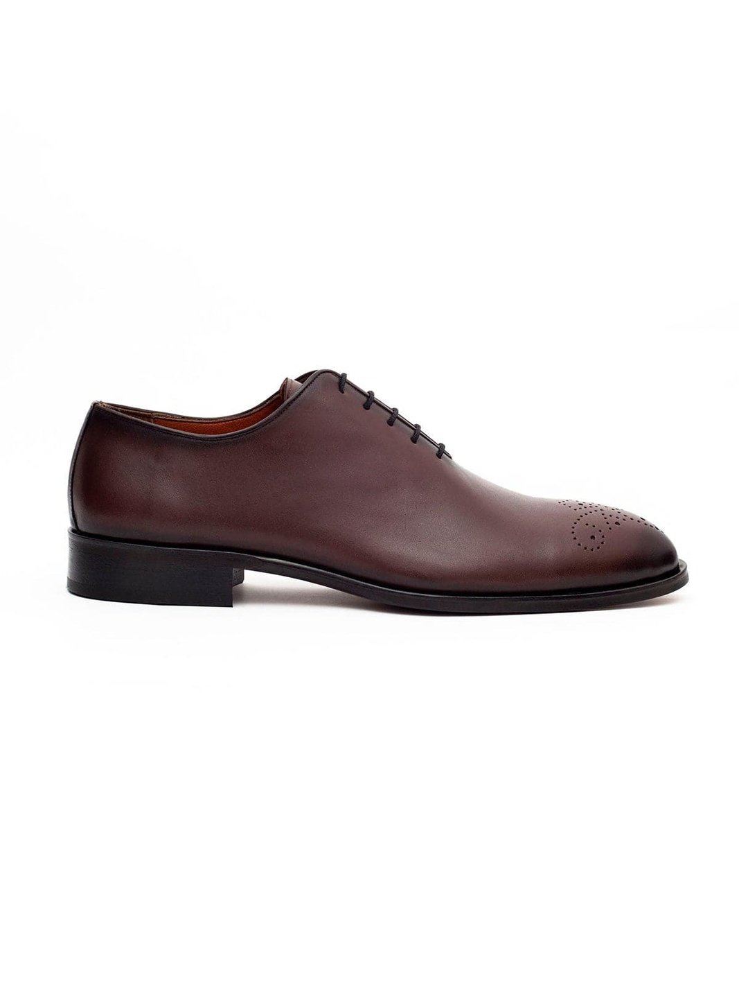 Ariston Mens Solid Chestnut Whole Cut Oxford Leather Dress  display picture 1