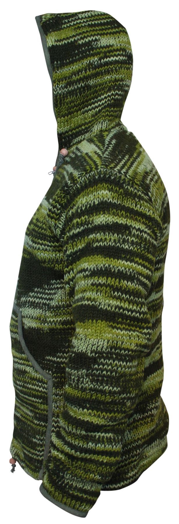 Mens Tie dye Woolen Hippie Jacket Fleece Lined Winter Jumper eBay