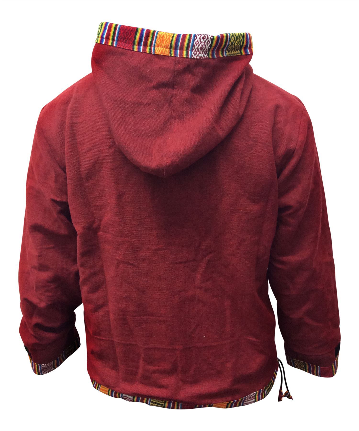 Men's Hippie Grunge Bordered Pullover Full Fleece Lined Festival Hippie Jacket eBay