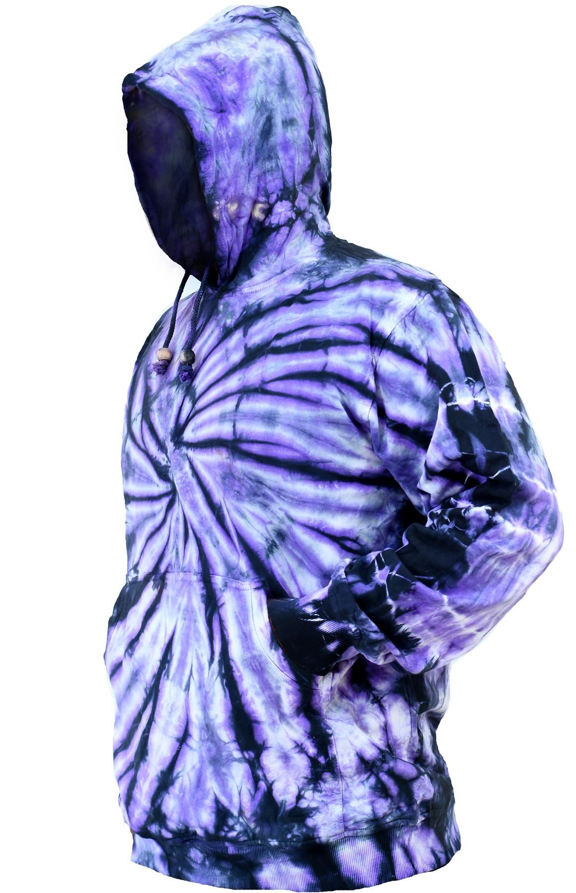 Men's Tie Dye Colorful Hoodie Cotton Sweatshirt Lining Inside Long