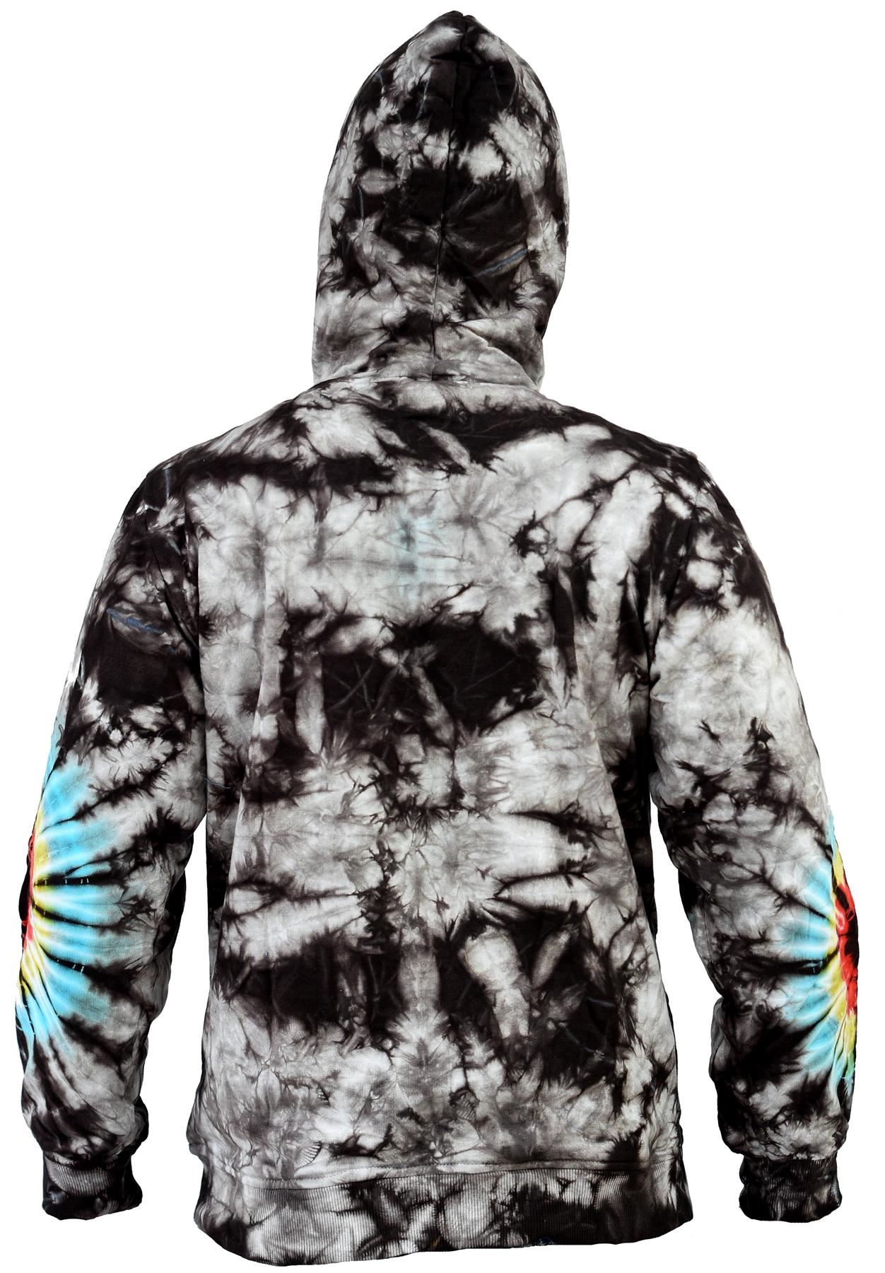 Men's Tie Dye Colorful Hoodie Cotton Sweatshirt Lining Inside Long