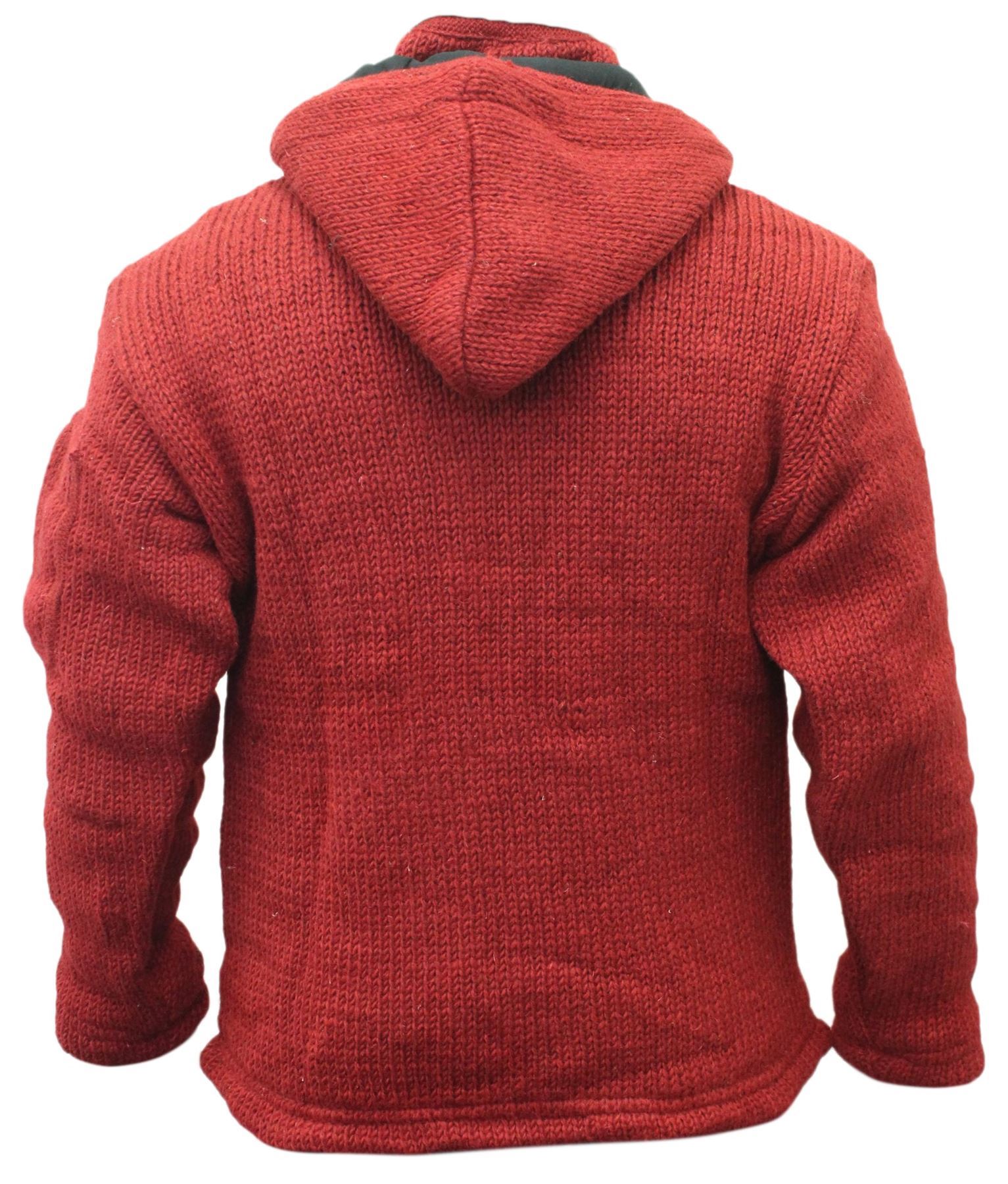 Mens Detachable Hoodie Hippie Jacket festival fleece Lined Winter