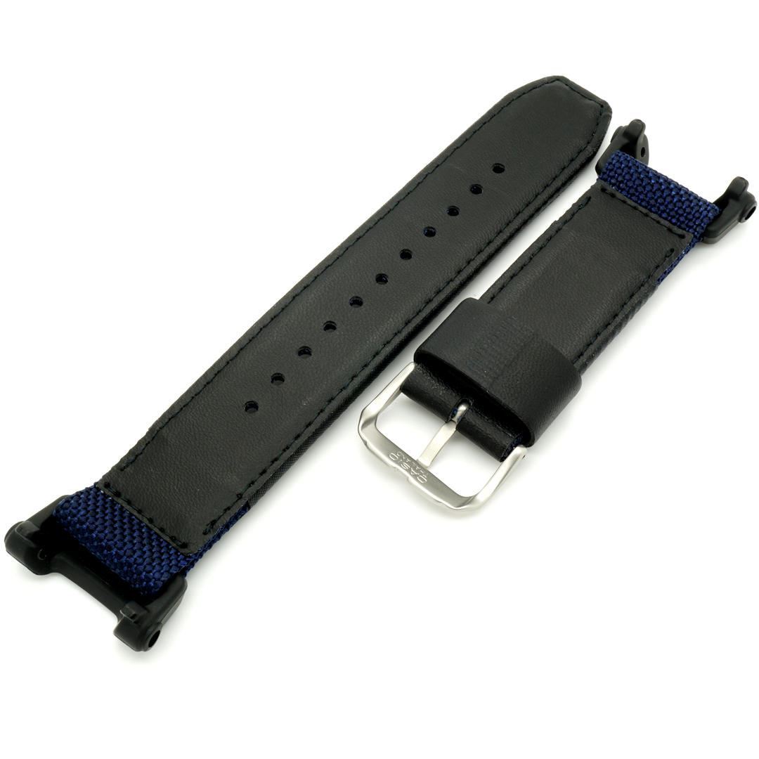 Casio Blue/Black Watch Band Nylon Canvas/Leather Strap ProTrek PAG-240B