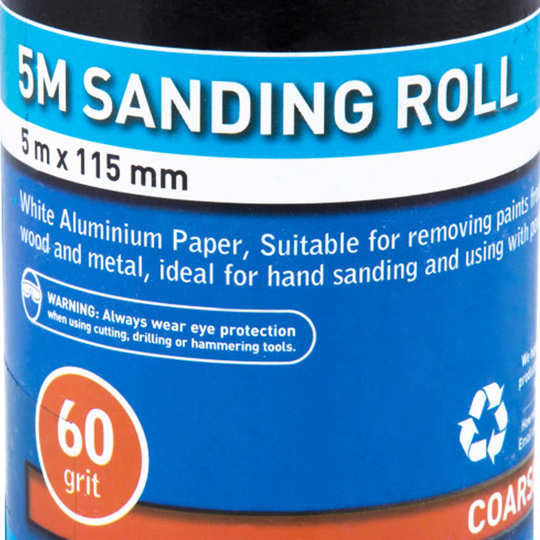 thumbnail image 2 of BlueSpot 5m Aluminium Oxide Sanding Roll - 40, 60, 80, 120 Grit Anti-Clog Paper 2 of 11