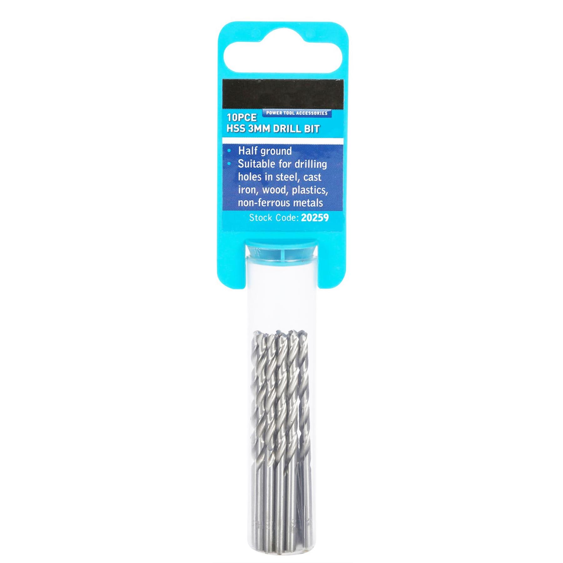 BlueSpot HSS Metric Drill Bits Set 10 Pcs 1mm To 4.8mm For Steel