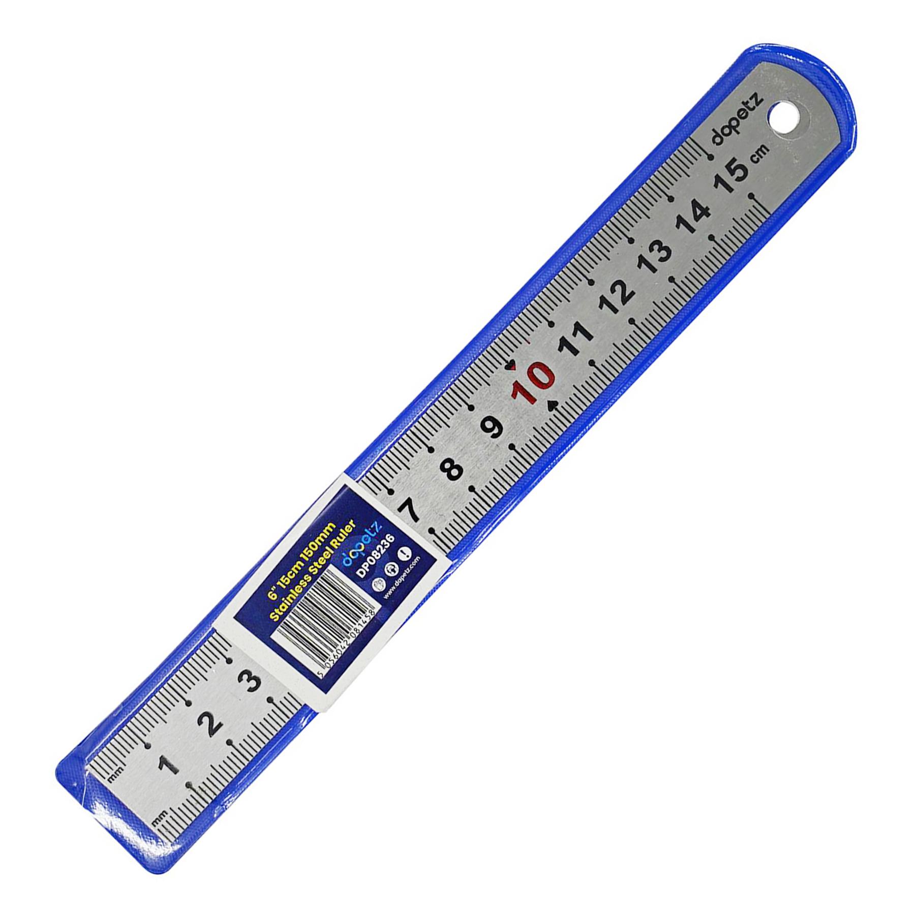 Dapetz 2 Piece Stainless Steel Ruler Metal Double Sided 150mm And