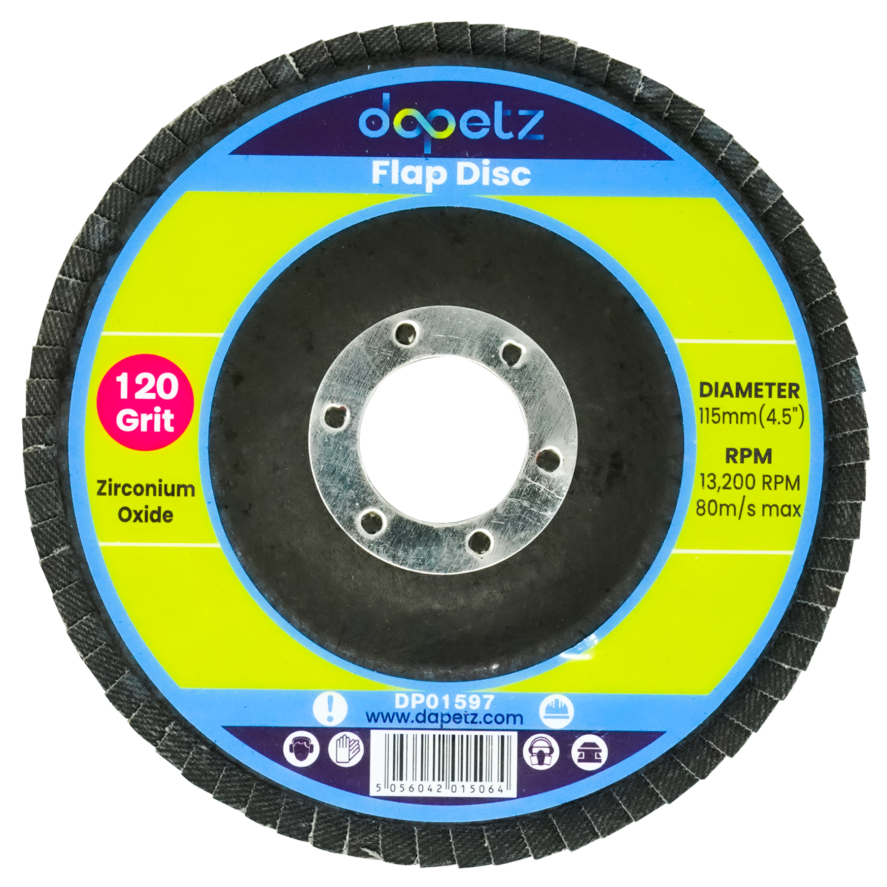 DISCOS DE LIJADO DE ALETAS 115 MM 4,5" 40 60 80 120 RUEDAS DE GRANO CIRCÓN/ALUMINIO - Imagen 8 de 9