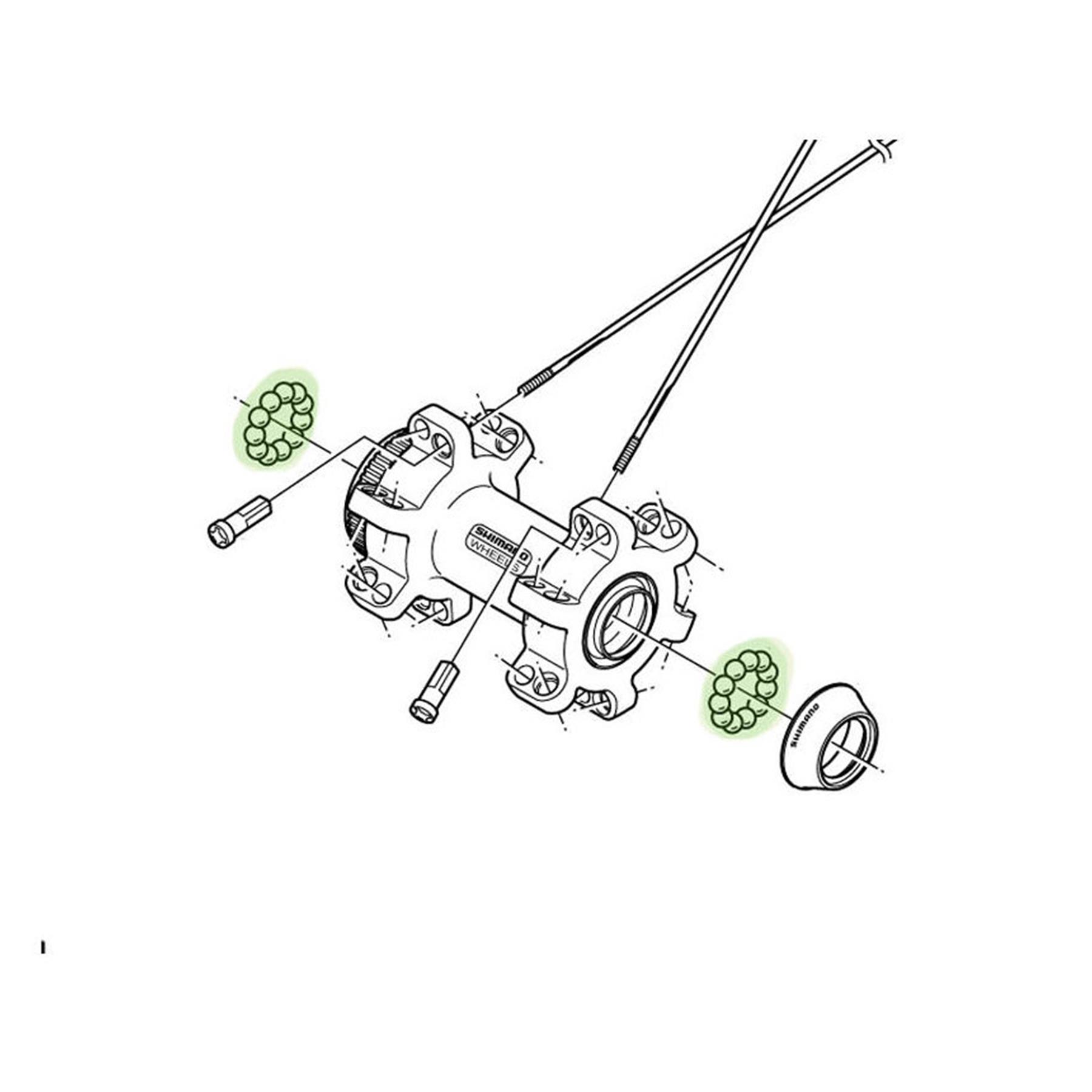 Shimano Steel Ball Bearings for Wheel / Hub 3/16" Front 20 Pieces