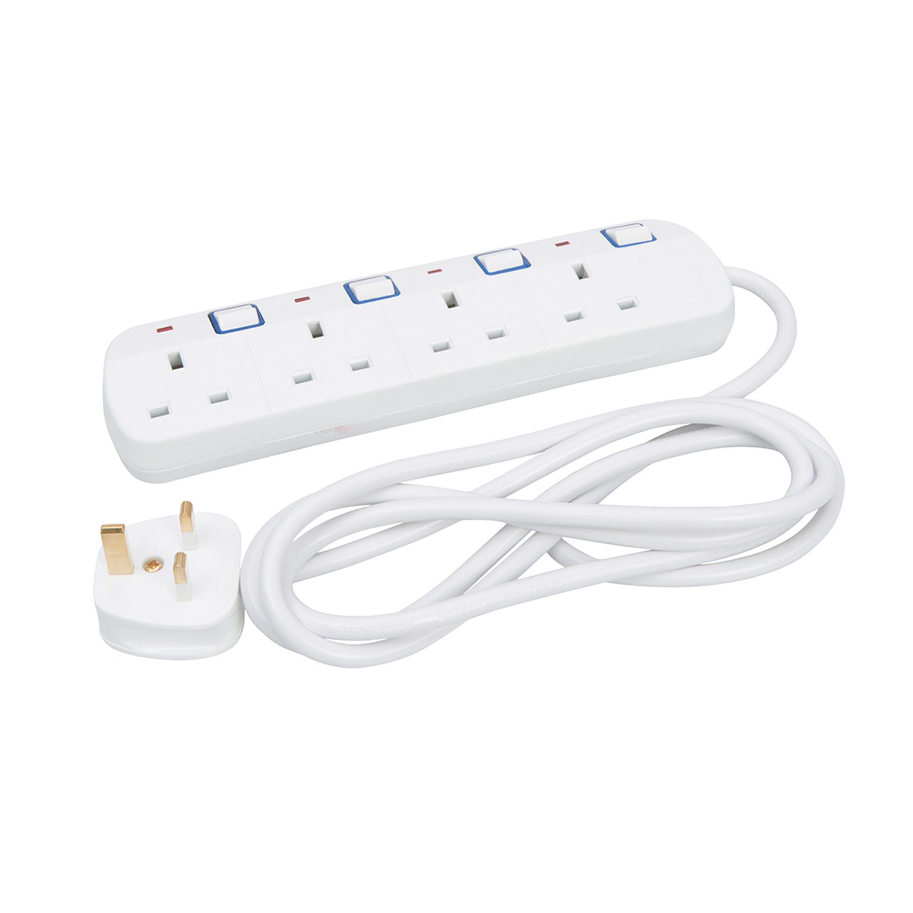 POWER MAIN EXTENSION LEADS 1m 15m Surge RCD 1 2 4 6 Gang Travel