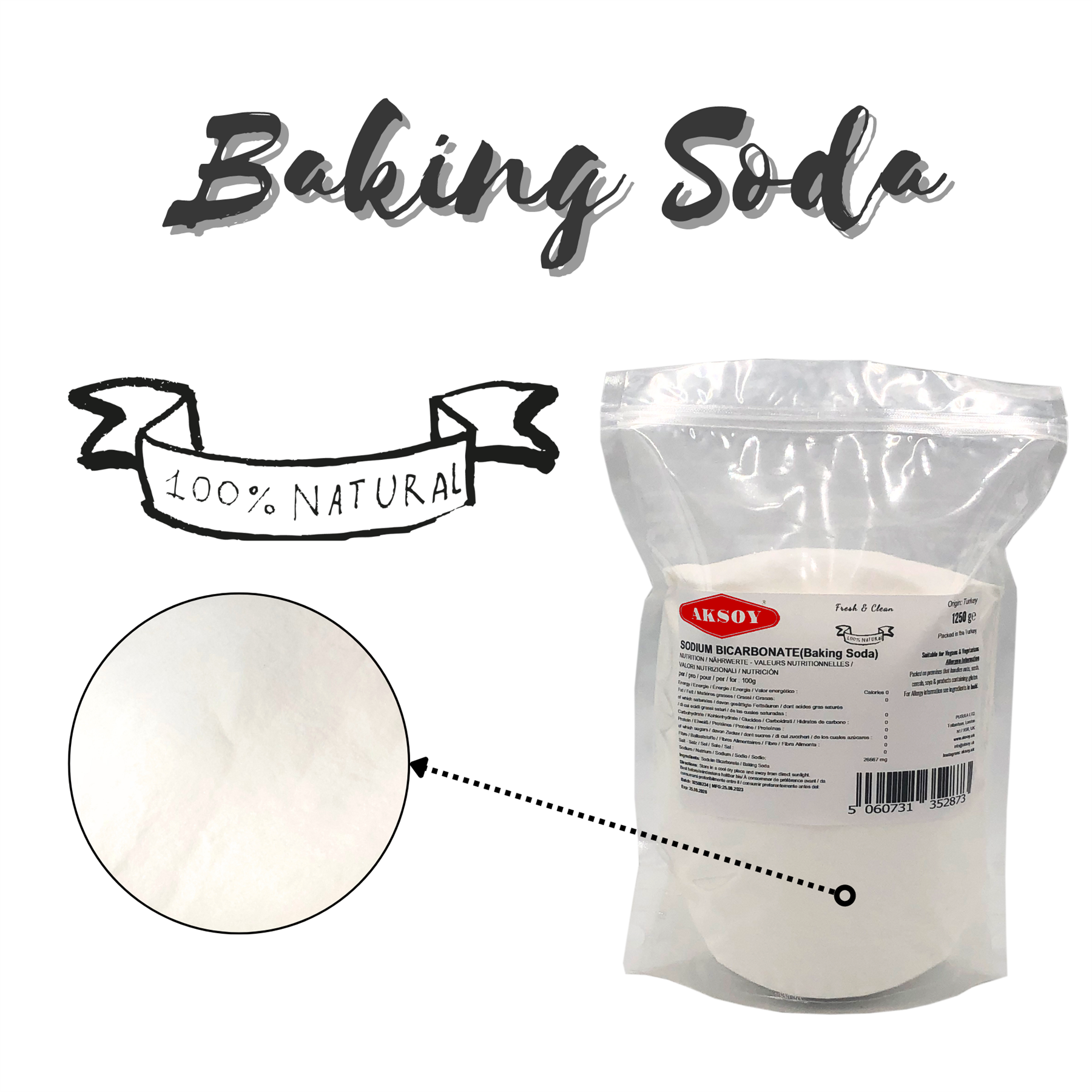 Aksoy Sodium Bicarbonate of Baking Soda| Bath Bomb | Cleaning | Baking | Vegan - Picture 95 of 97