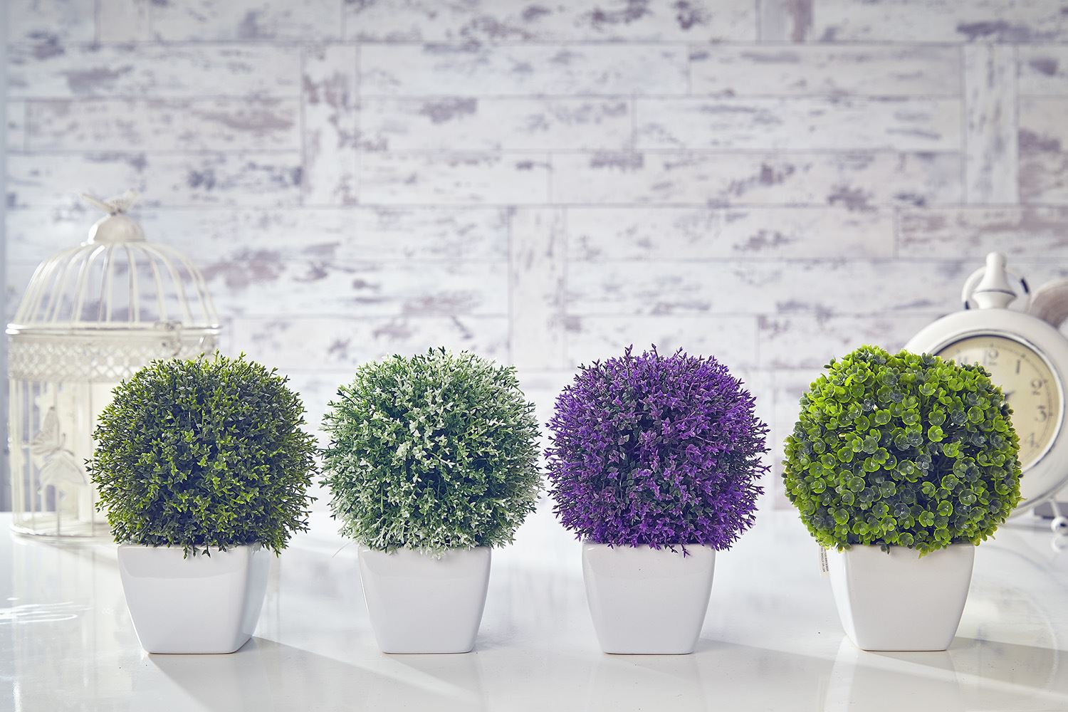 Artificial Topiary Tree & Ball Flowers Buxus Boxwood Plants in Pot Garden Home eBay