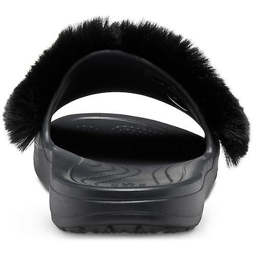 Crocs Sloane & Classic Luxe Fuzz Fur Slide & Slippers Cozy Warm Sandals | eBay