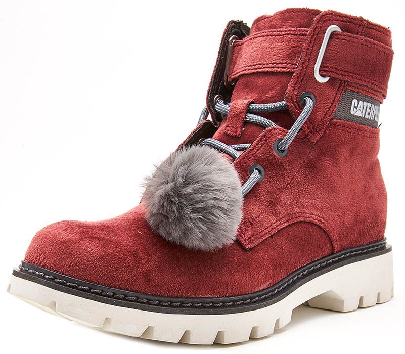 Caterpillar CAT Conversion Velvet Women Ankle Boots Buckle Detail & Fur