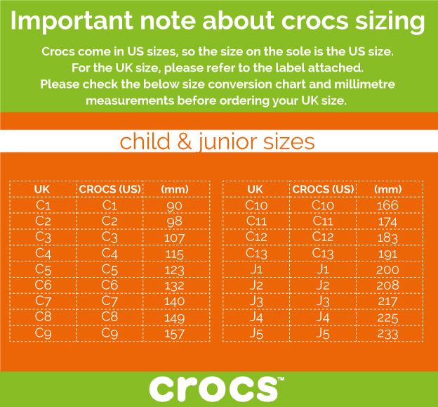 crocs kids size