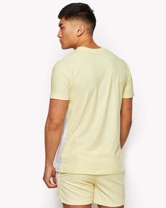 Yellow /& Blue Ellesse Arbatax T-Shirt in White /& Pastel Pink
