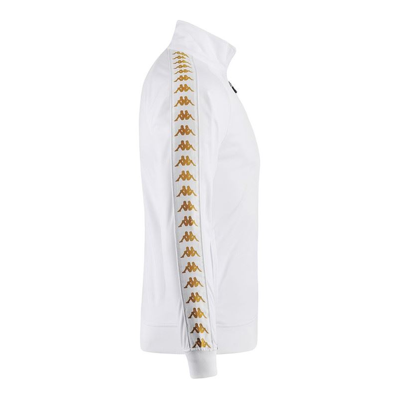 white and gold kappa tracksuit