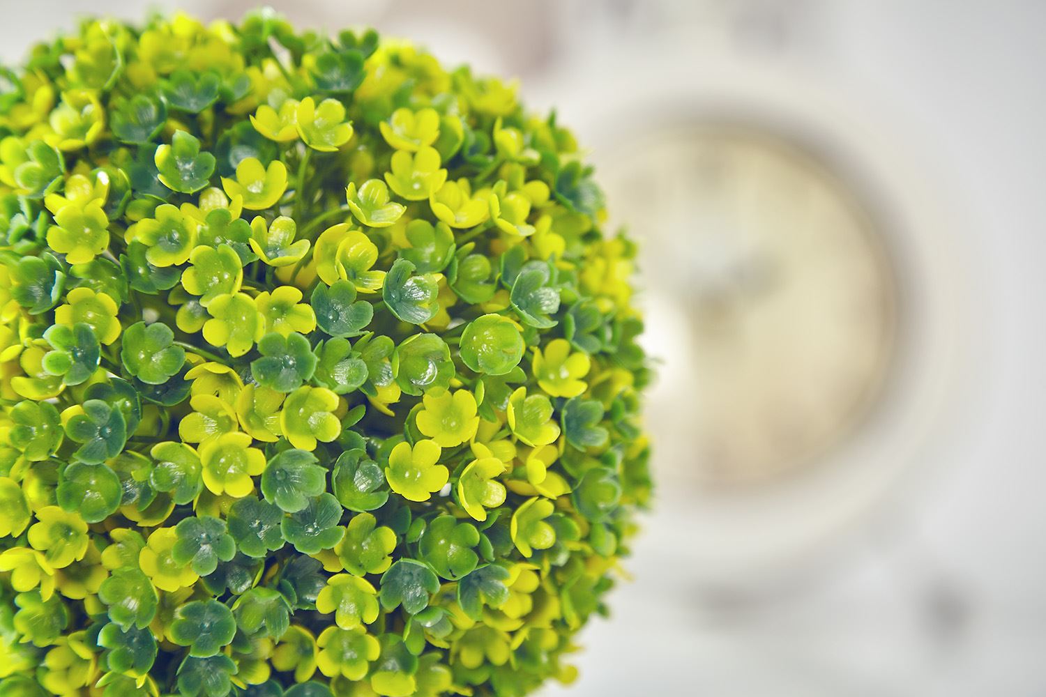 Artificial Topiary Tree & Ball Flowers Buxus Boxwood Plants in Pot