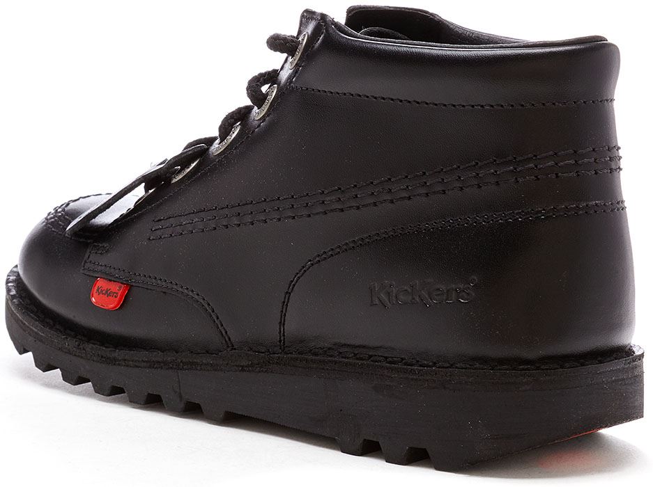 Kickers Kick Hi & Lo Core Kids Leather Back to School Ankle Boots