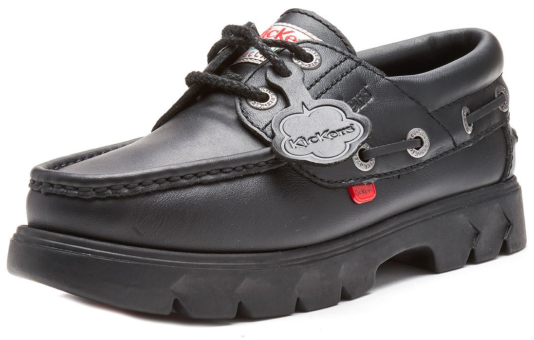 Kickers Lennon Leather Boat Deck & Ankle Boots Youth Back to School