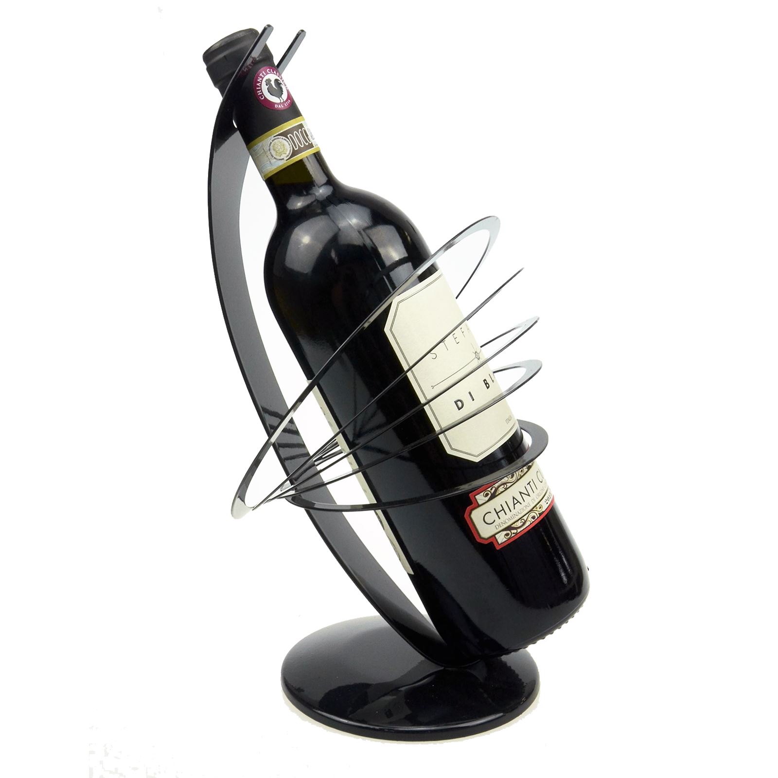 Modern Wine Bottle Holder in Black & White & Silver Table Centrepiece