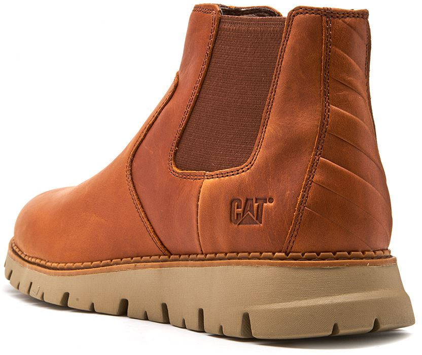 Caterpillar CAT Kase Leather Ankle Chelsea Boots in Brown & Tan eBay