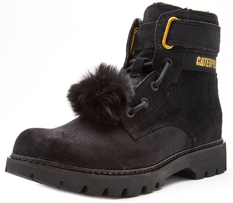 Caterpillar CAT Conversion Velvet Women Ankle Boots Buckle Detail & Fur