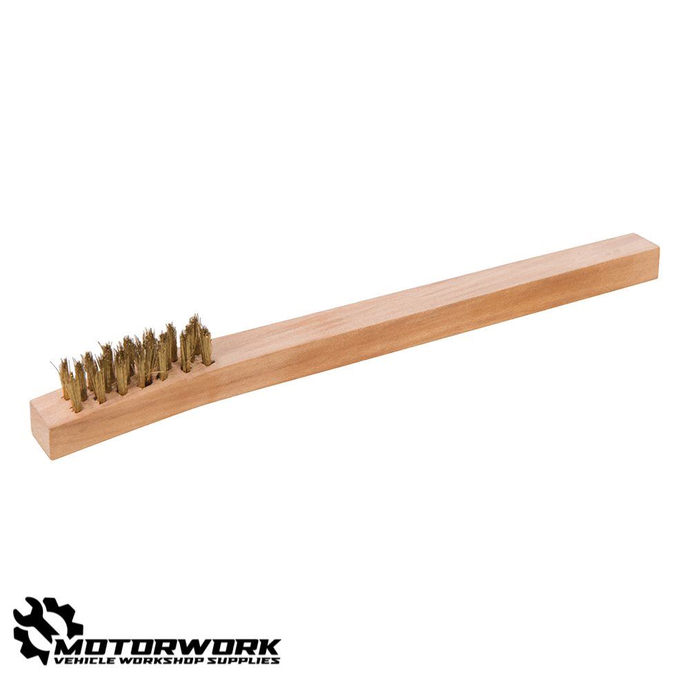 SILVERLINE WOOD HANDLE SPARK PLUG CLEANING BRASS WIRE BRUSH (200MM) eBay