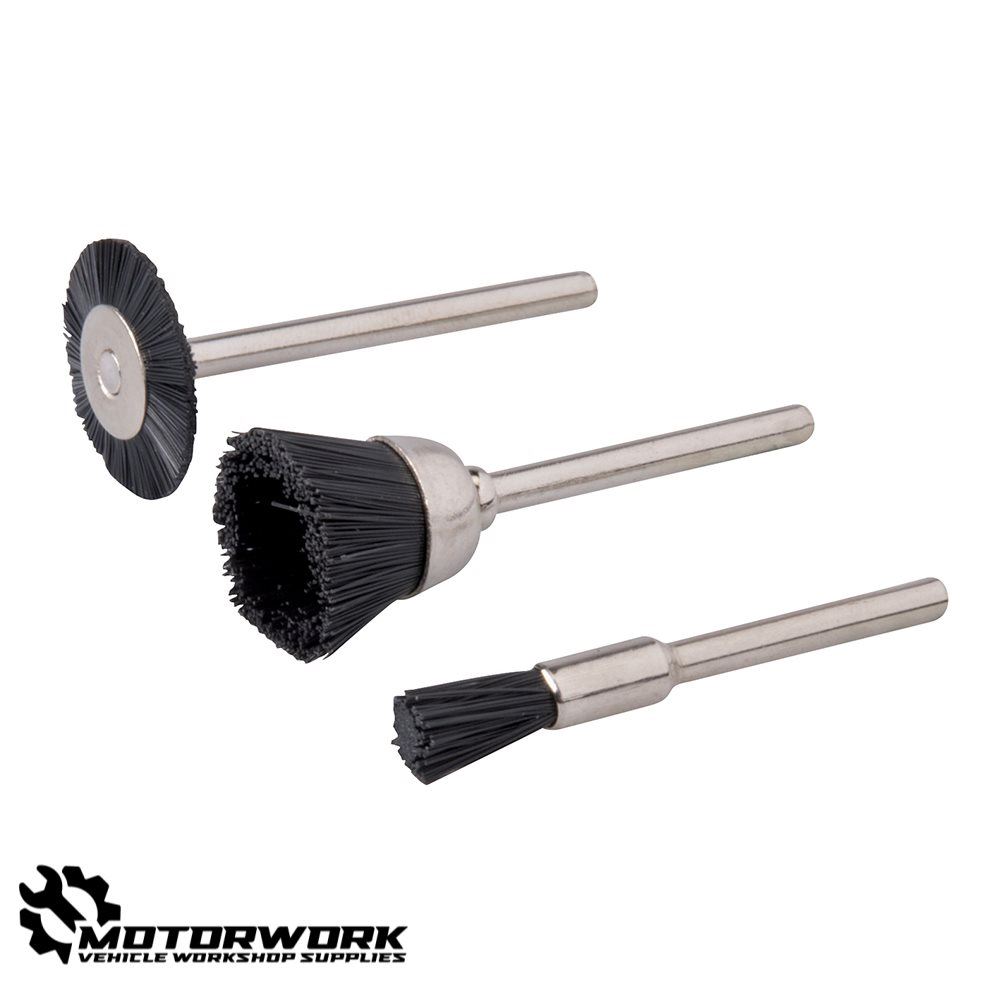 SILVERLINE DREMEL ROTARY TOOL NYLON POINT CUP WHEEL BRUSH CLEANING SET
