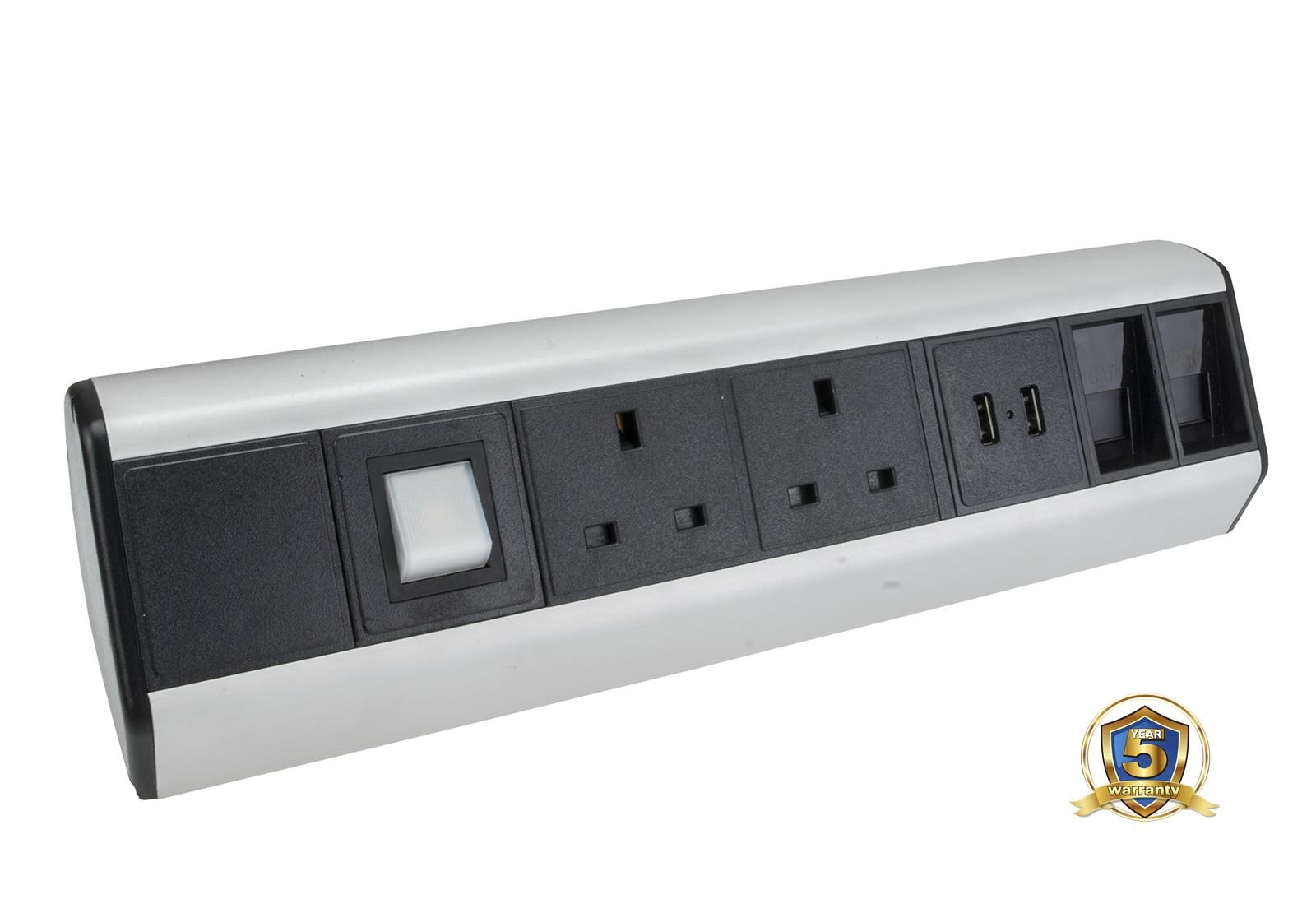 Desktop / Bench Power Socket,Pullout / Flip Extension Lead w/ USB