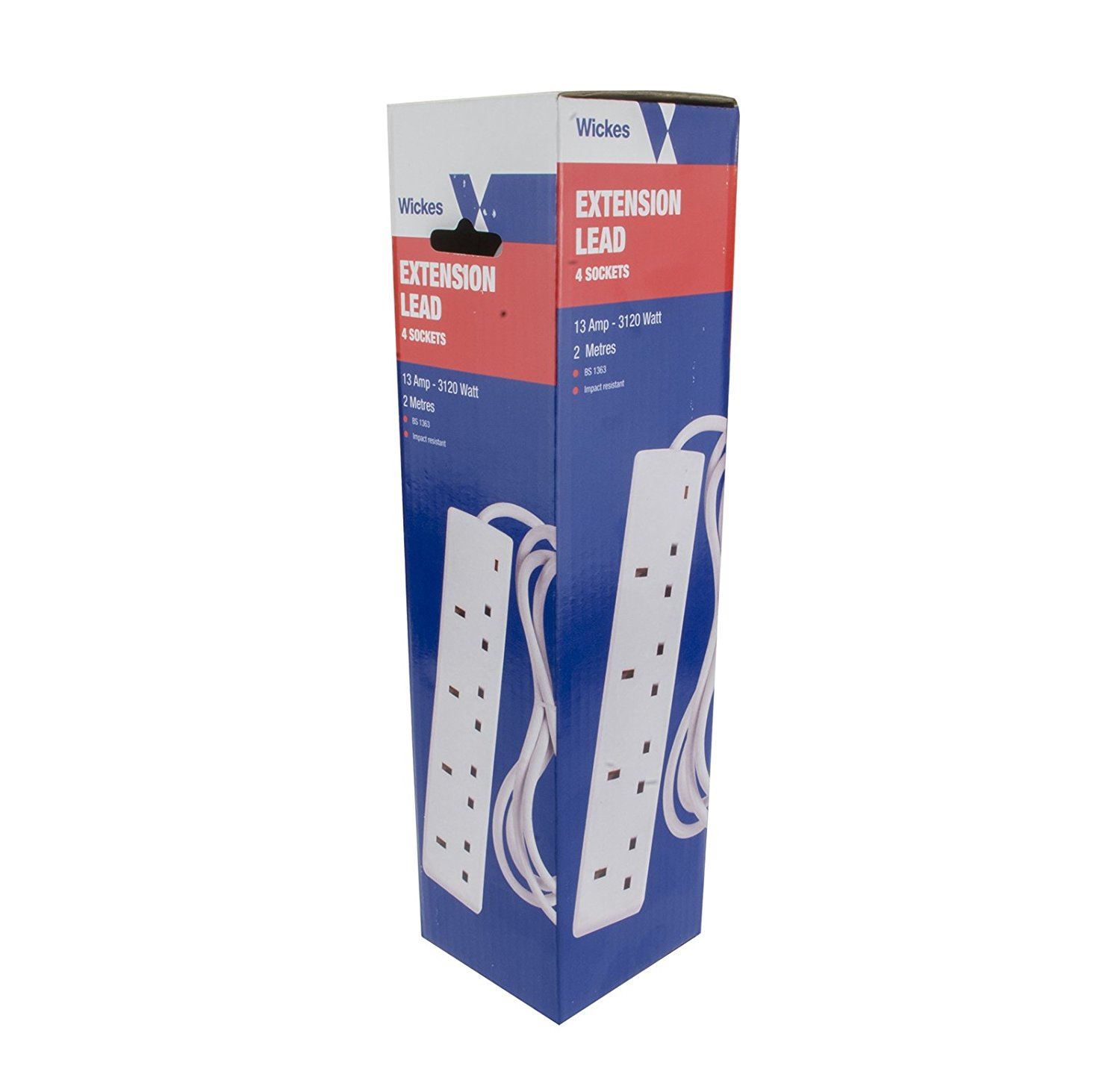 Wickes 2 4 6 8 Gang Extension Lead Regular /Surge Protected /Individual