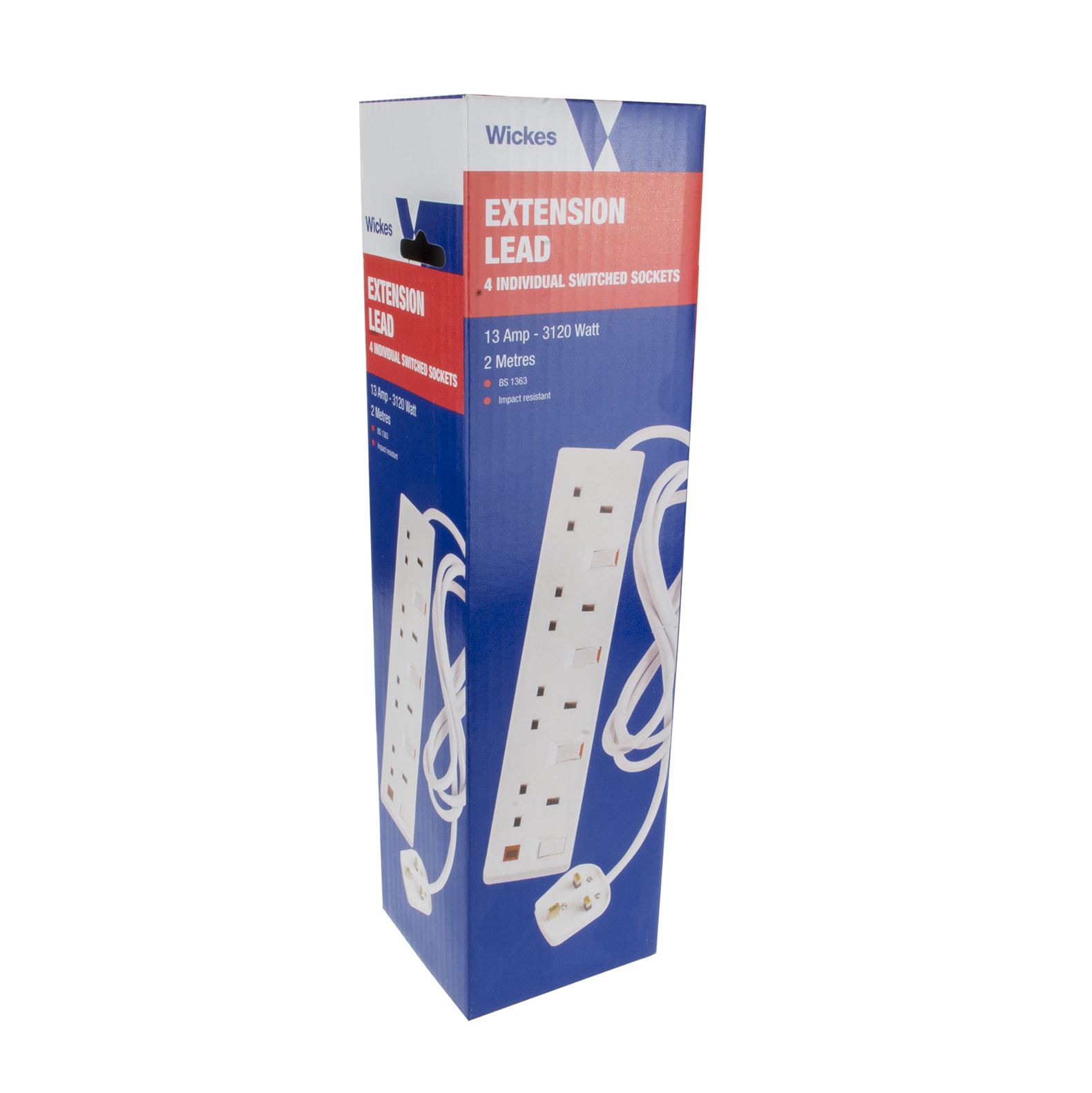 Wickes 2 4 6 8 Gang Extension Lead Regular /Surge Protected /Individual