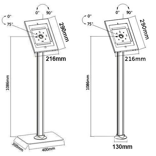 IPA2600-series 9.7" iPad Quiosco Soporte de Piso Antirrobo - Imagen 5 de 11