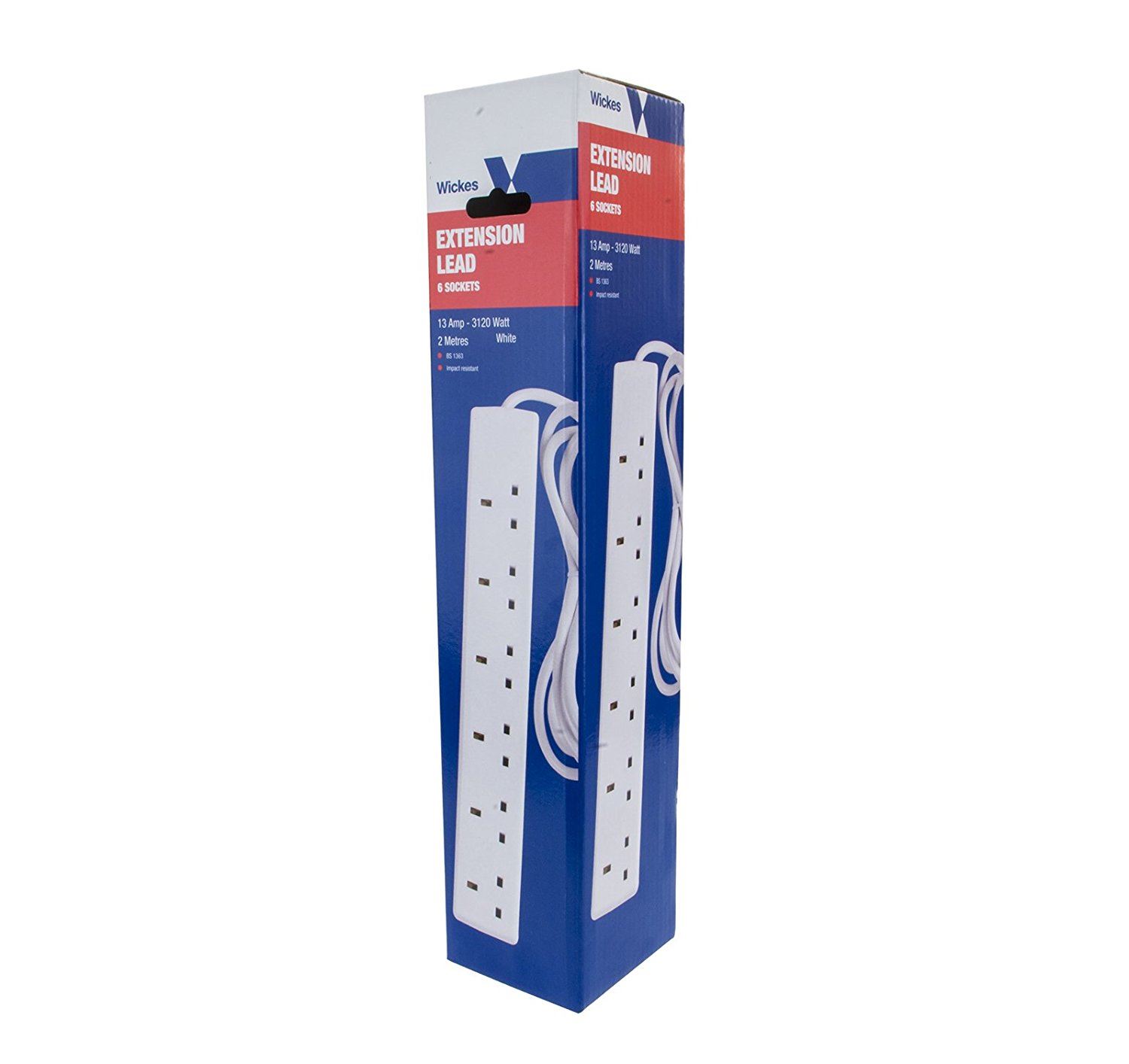 Wickes 2 4 6 8 Gang Extension Lead Regular /Surge Protected /Individual