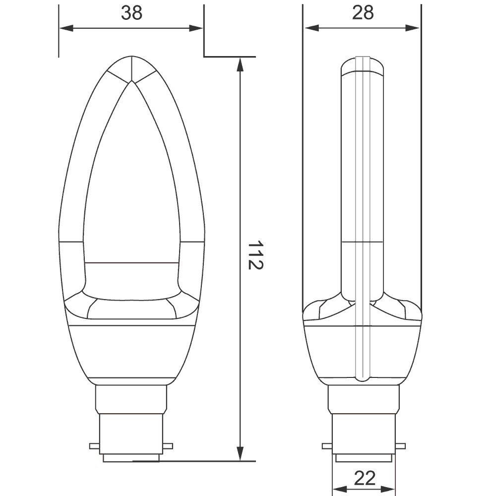 Bombilla de vela LED Allcam 4W B22 BC 350 lúmenes blanca cálida o fría - Imagen 8 de 16