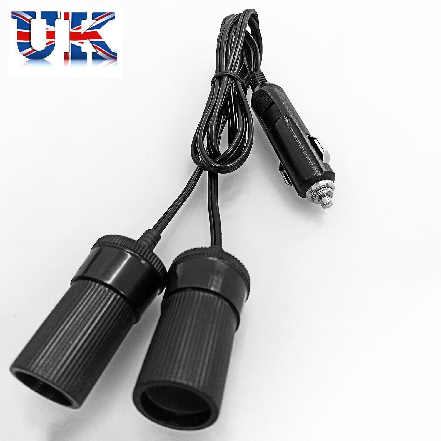 Fused Car Power Cigarette Lighter Socket Splitter Adapter 0.8m Long Cable - Picture 3 of 4