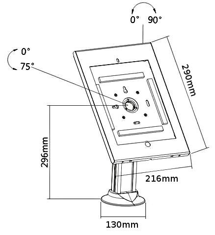 IPA2600-series 9.7" iPad Quiosco Soporte de Piso Antirrobo - Imagen 9 de 11
