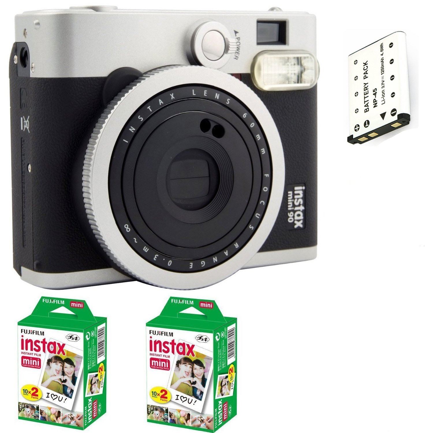 Fuji Instax Mini 90 Instant Camera + Film 40 prints + NP