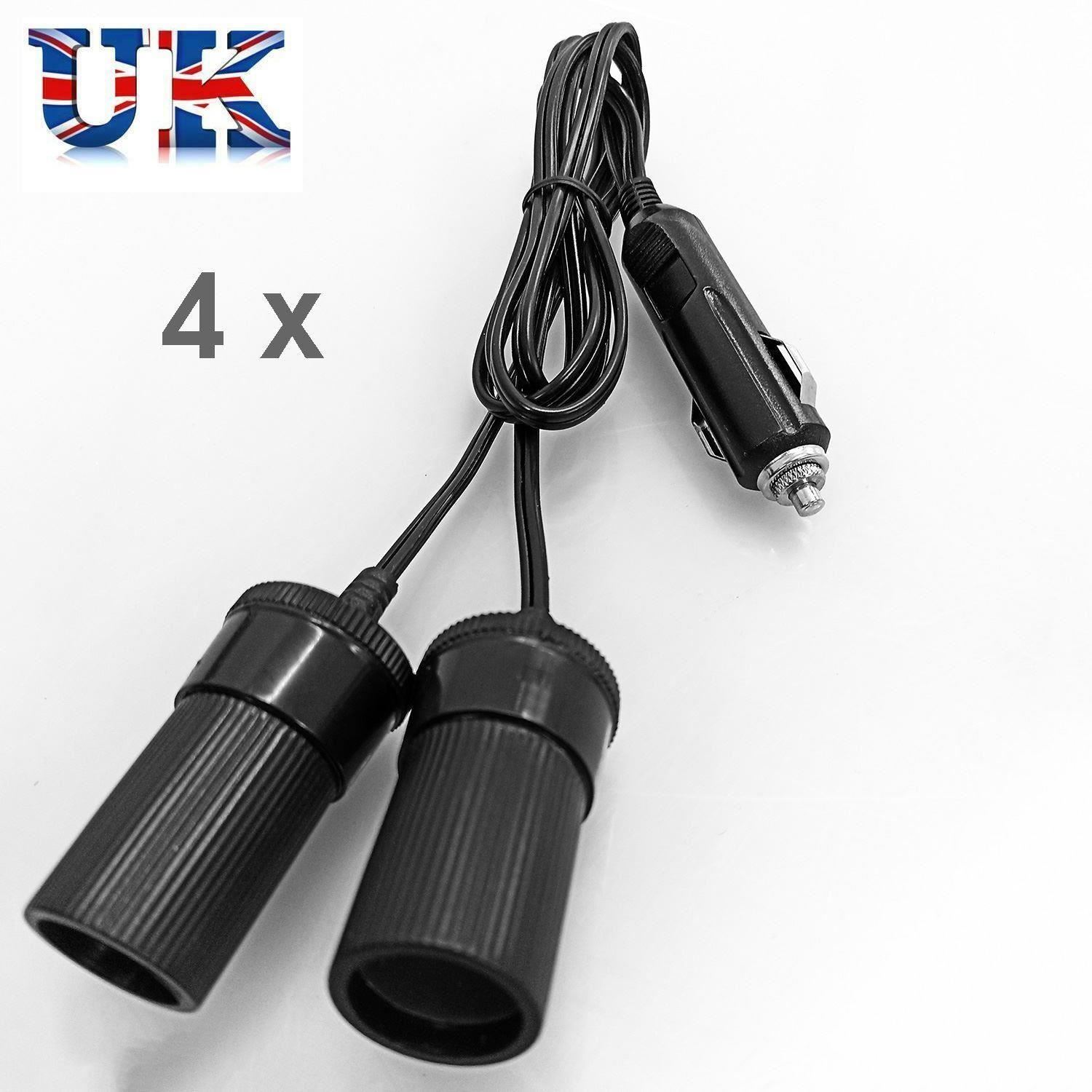 Fused Car Power Cigarette Lighter Socket Splitter Adapter 0.8m Long Cable - Picture 2 of 4