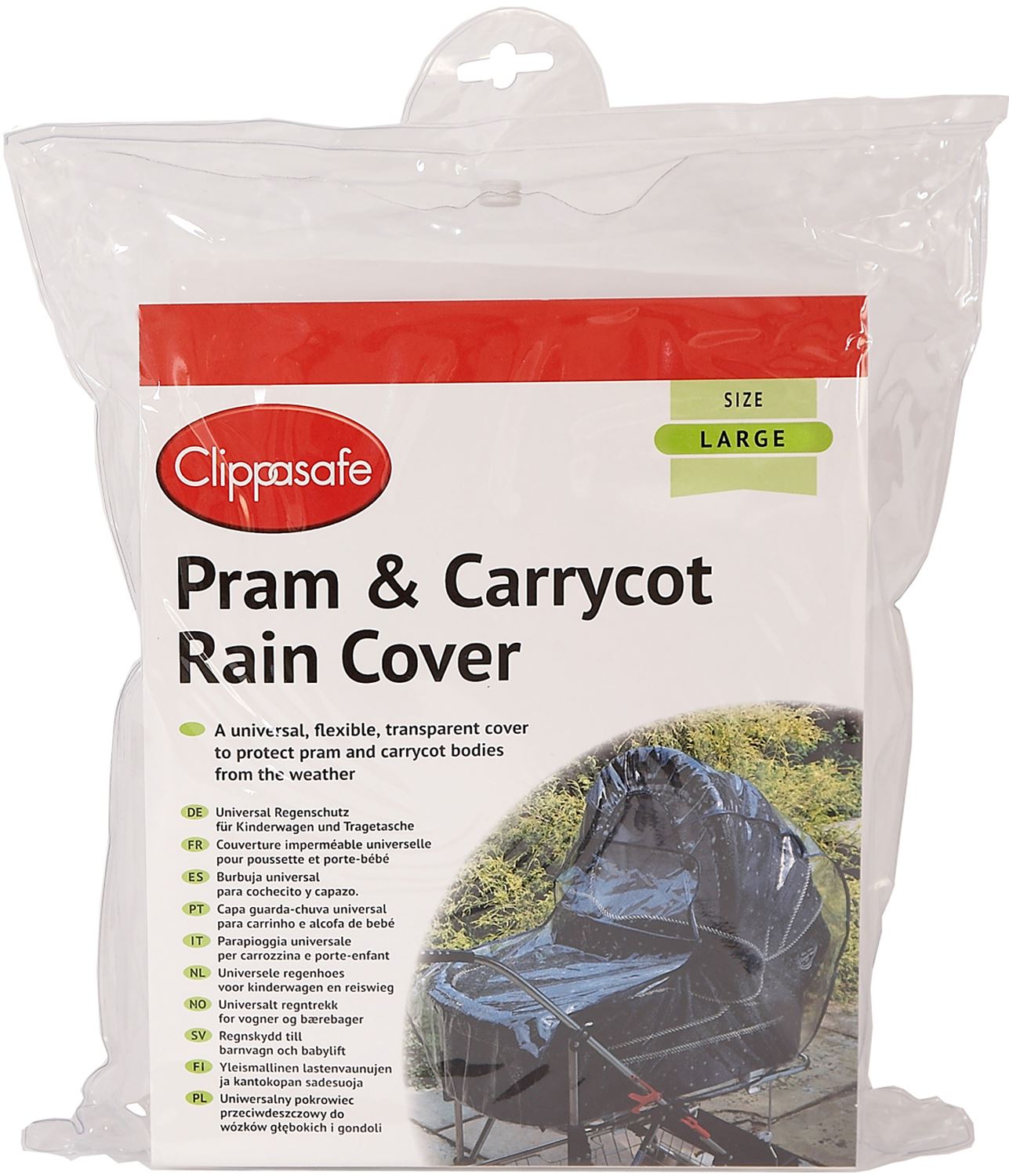 Clippasafe UNIVERSAL PRAM//CARRYCOT LARGE RAIN COVER Child Travel Safety BNIB